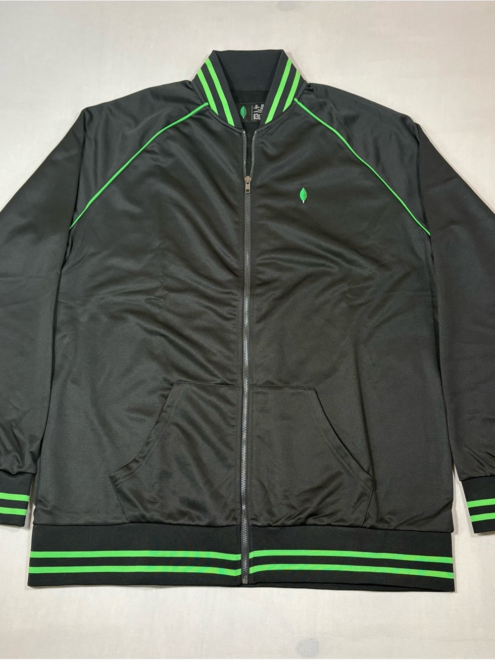 MongoDB Corporate Swag Mens 3XL Black Track Jacket Green Trim Tech Promo